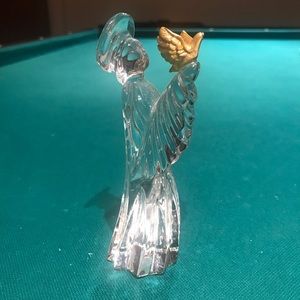Solid glass angel with beautiful gold dove